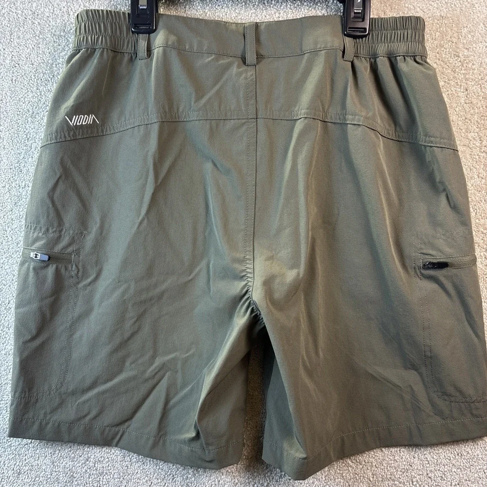Viddin Cargo Hiking Shorts Mens Size Medium Olive Green‎ Stretch Nylon Utility